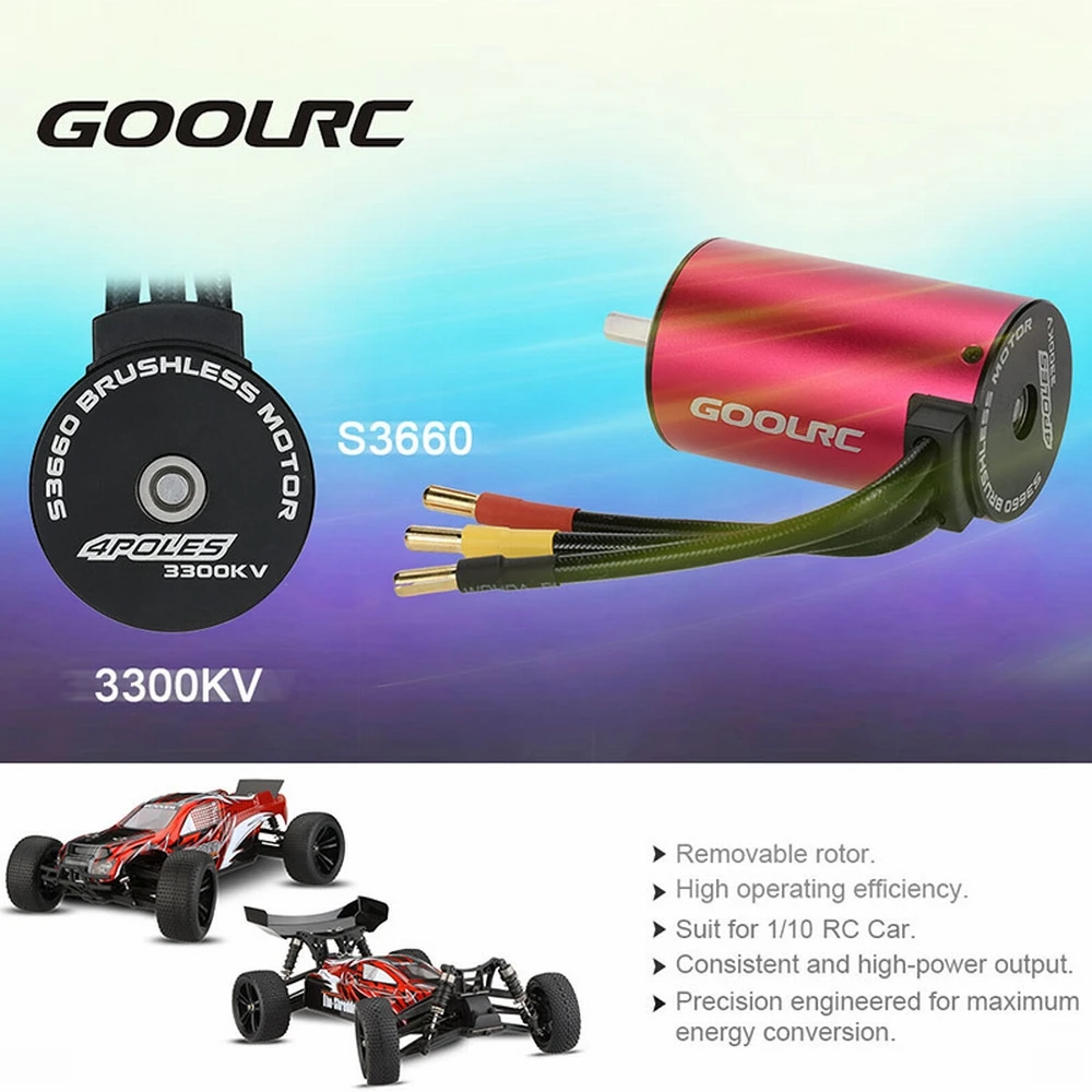 Оригинальный Бессенсорный бесщеточный двигатель GoolRC S3660 3300KV 60A ESC и программная