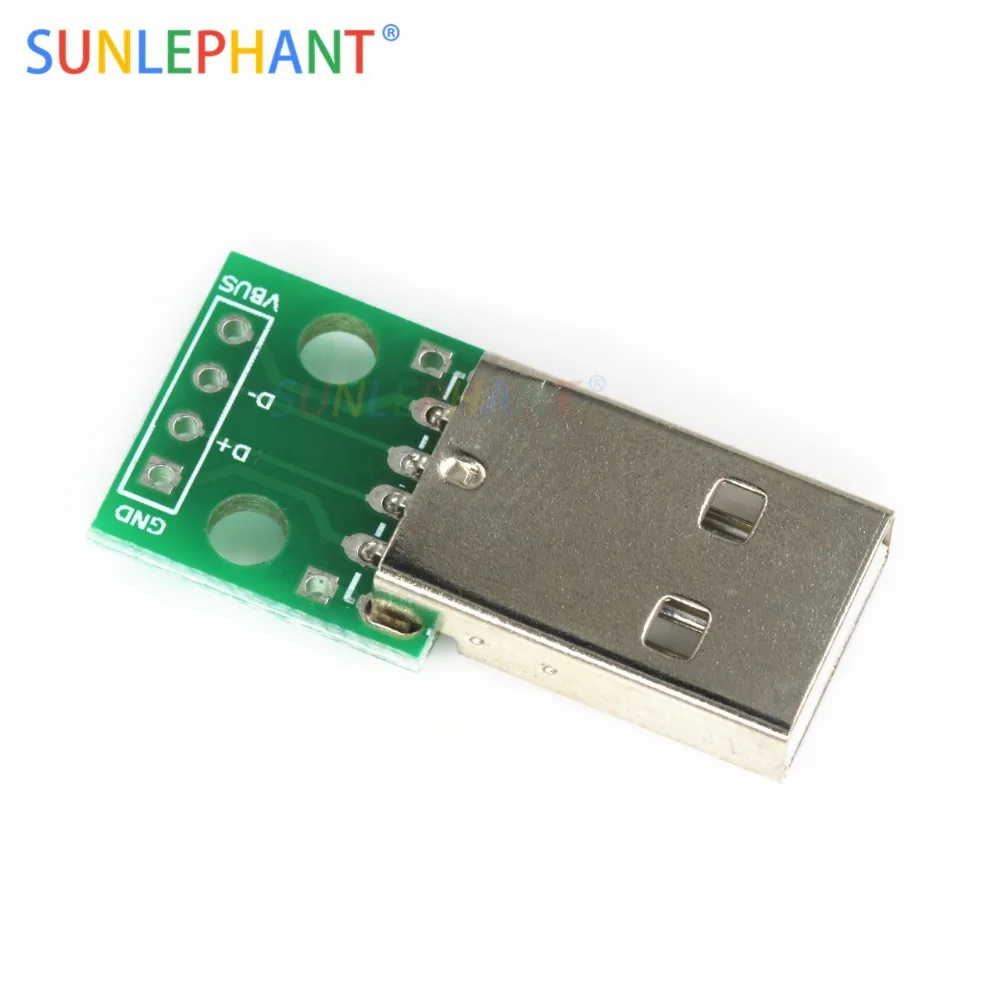 1 шт. USB разъемы папа для DIP адаптер пластина конвертер 4 Pin 2 54 мм PCB