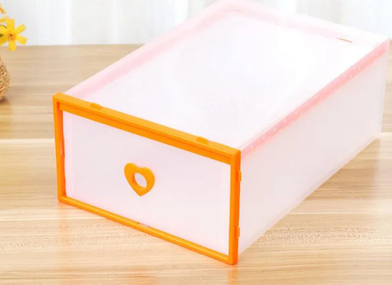 

100pcs plastic shoes storage box thicken transparent shoes container stackable shoes case home organizer drawer type ZA6285