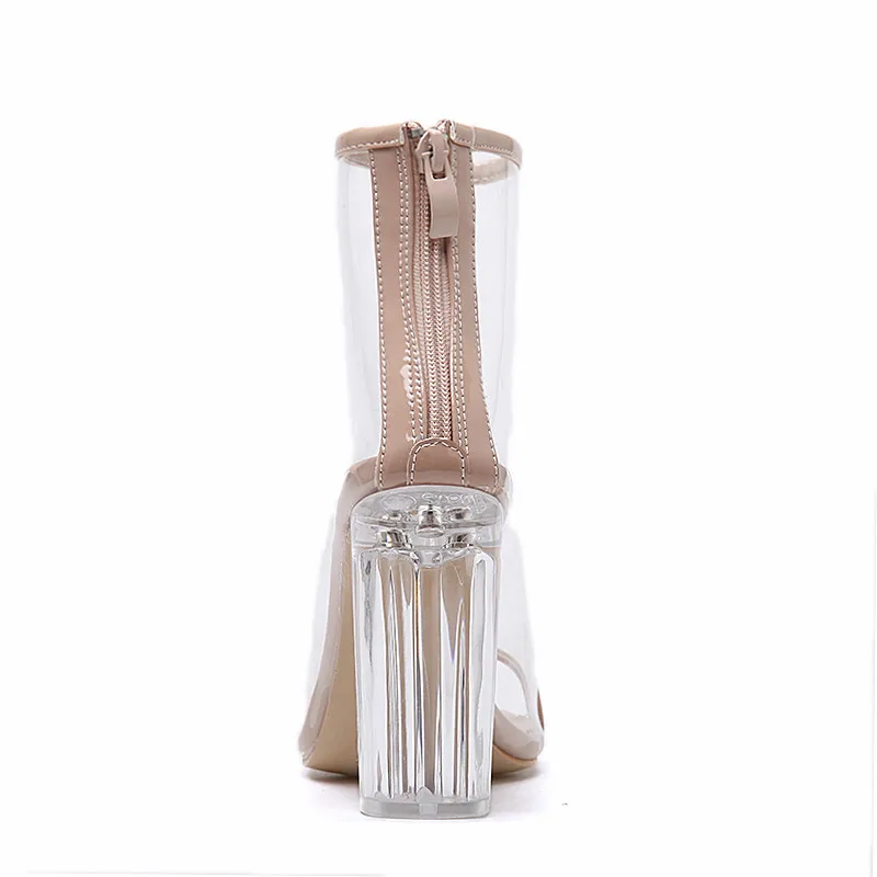 DRFARGO/пикантная Женская обувь в стиле Ким Кардашьян прозрачные летние сапоги из