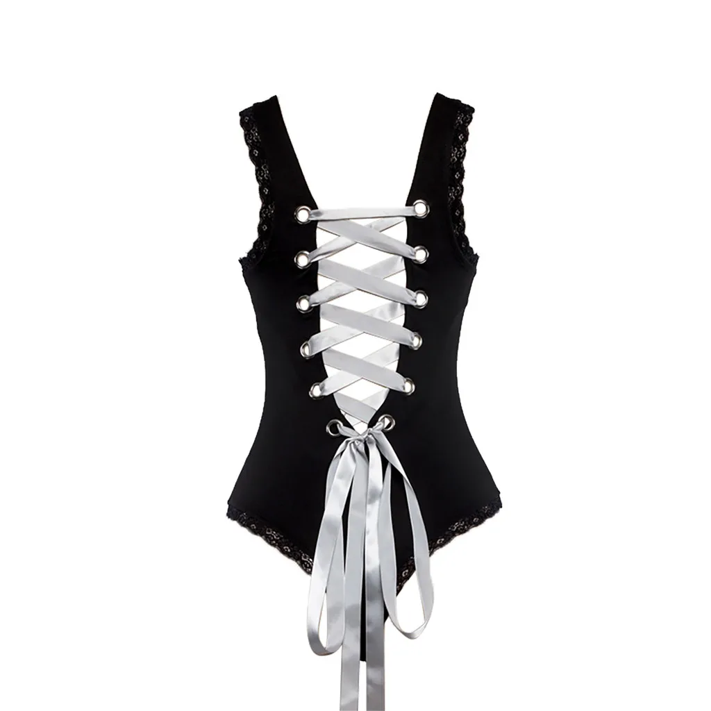 SAGACE Цельный купальник бандаж Рашгард Женский однотонный черная одежда для