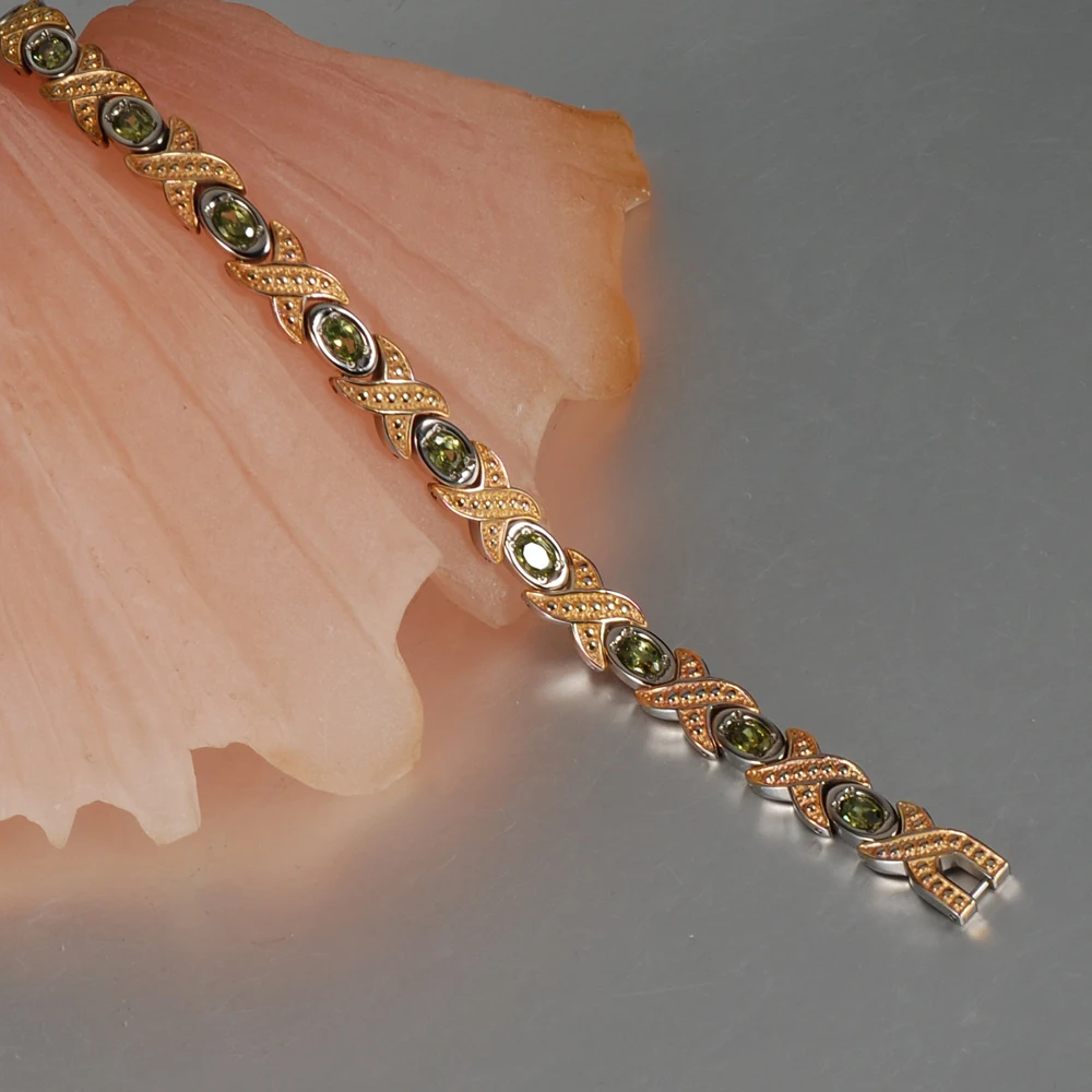 Wollet ювелирные изделия титановый браслет для женщин золотого цвета заполненный