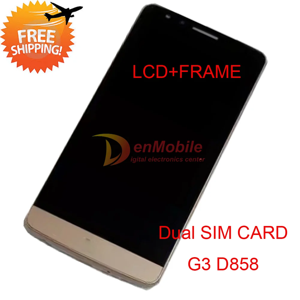Протестированный ЖК-дисплей для LG G3 D858 версия с двумя sim-картами сенсорный экран