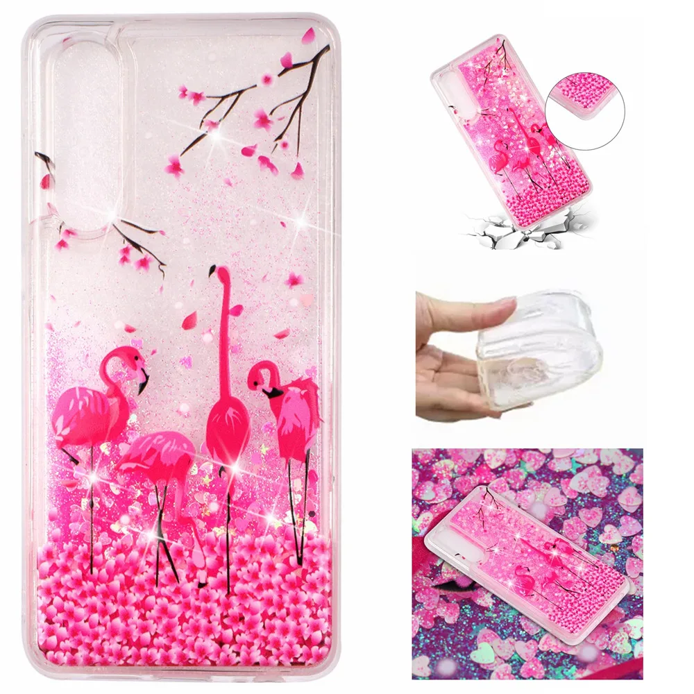 

Phone Case sFor Huawei P30 Pro Lite Case Glitter Liquid Transparent Soft Silicone Protection Cover For Honor 8A 8C 8X Case Cover