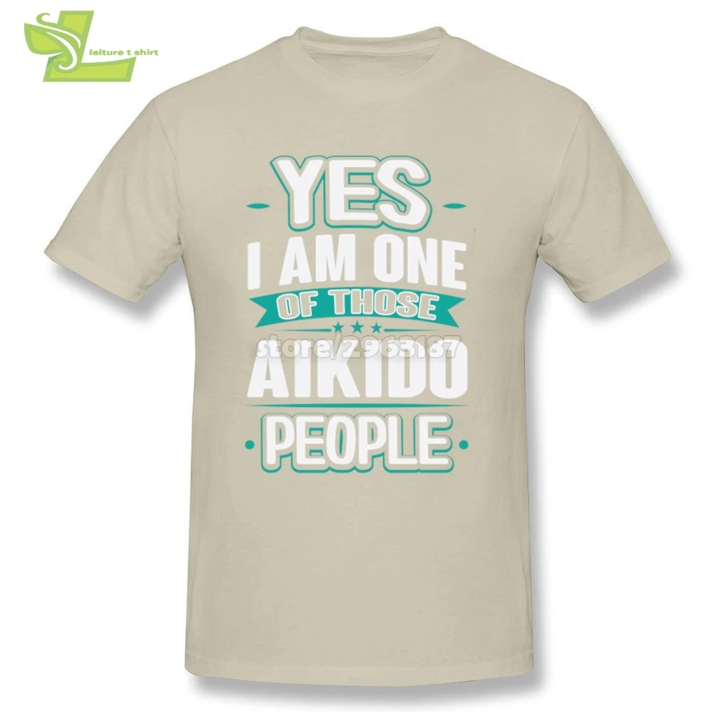 Футболка мужская с надписью Yes I Am One Of That Aikido People хлопковая тенниска короткими