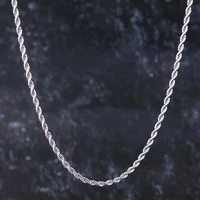 white gold twisted rope chain necklace singaporean chain venetian chain necklace for men and women 3mm hip hop jewelry culture