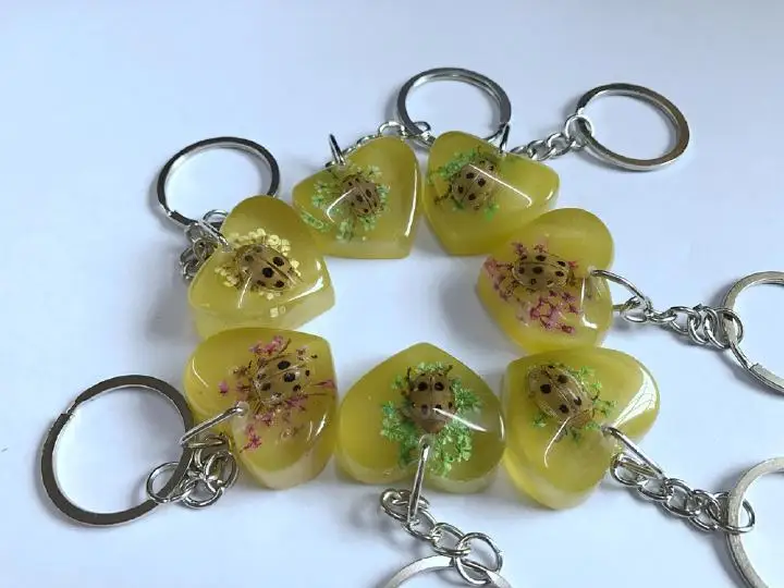 12 брелок настоящая Божья коровка шикарные украшения в форме сердца|keychain jewelry|heart