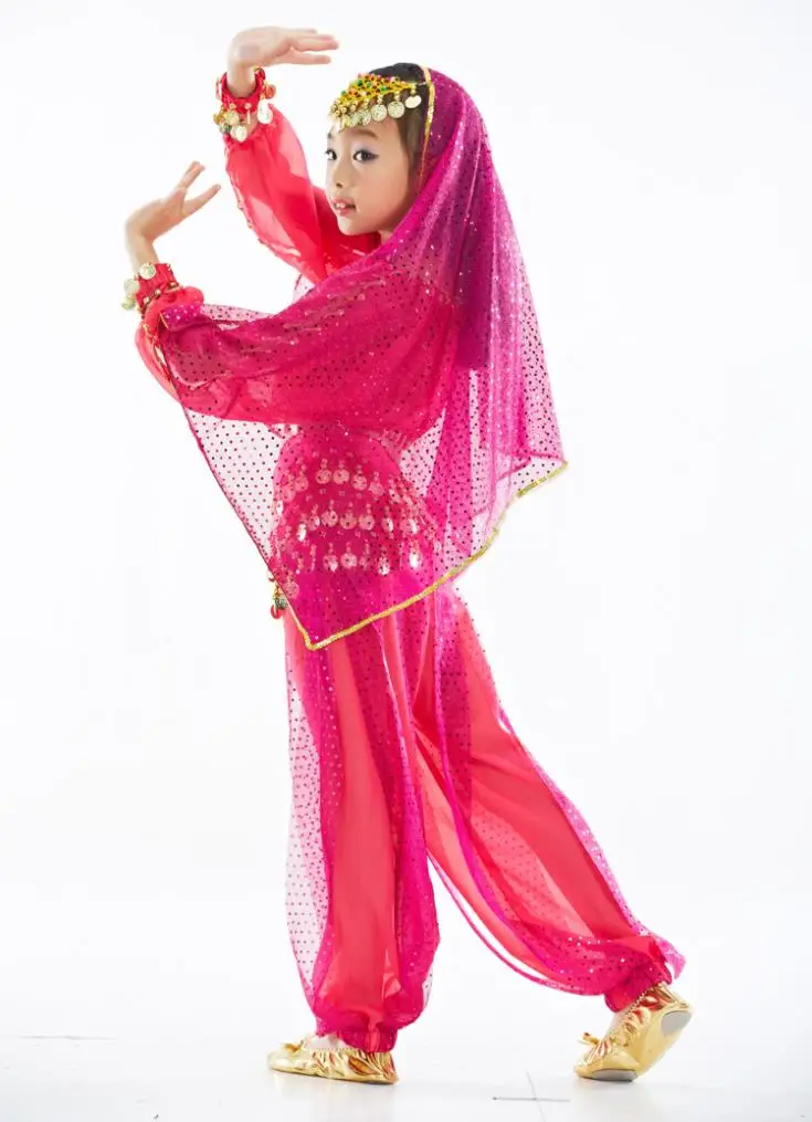 12 компл./лот девушки танец живота костюм ( топ + фонарь брюки монеты пояс