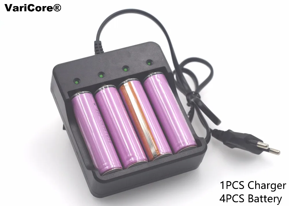 4 шт. Новый аккумулятор для Samsung 18650 3 7 V 2600 mAh литий-ионный фонарик Whit PCB + зарядное