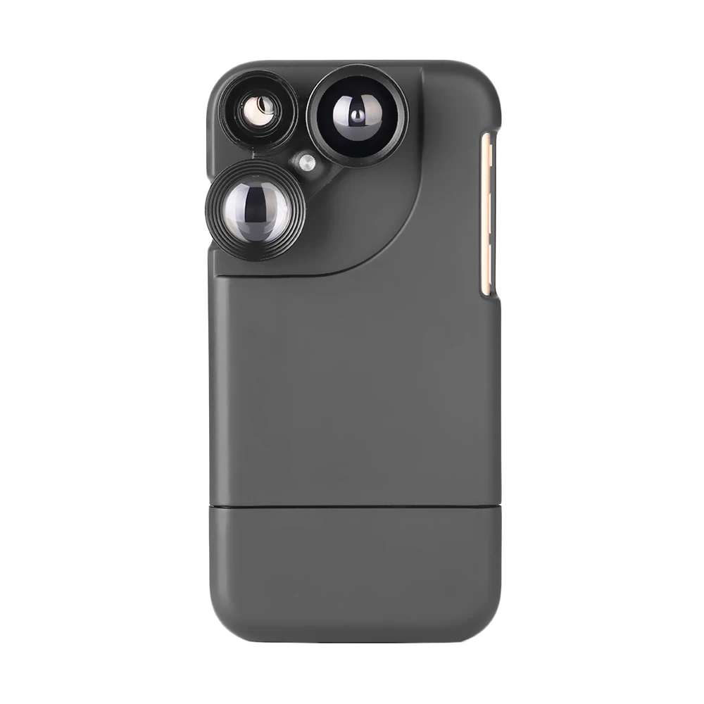 ET 4 в 1 чехол для объектива телефона для iPhone X 7 8 6 Plus многофункциональный поворотный чехол для объектива камеры телефона с широкоугольным макрообъективом рыбий глаз - Цвет: for iphone 6S Plus