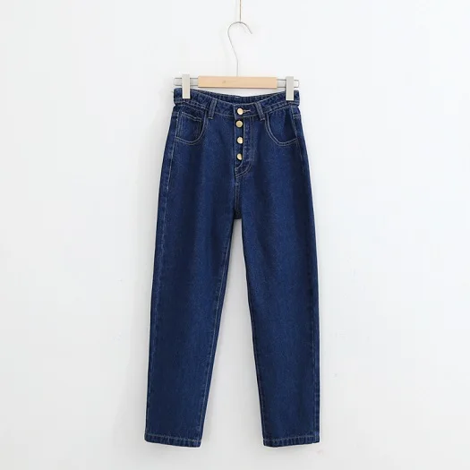 Женские джинсовые штаны, синие джинсы с высокой талией, сексуальные джинсы, джинсовые брюки, джинсы-Капри - Цвет: Синий