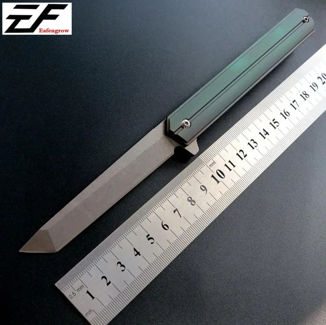 Eafengrow EF219 58-60HRC D2 лезвие TC4 ручка складной нож для выживания, инструмент для кемпинга, карманный нож для охоты Тактический уличный инструмент EDC - Цвет: s