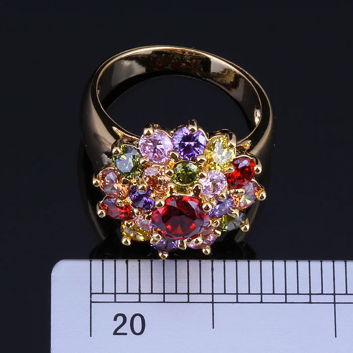 Женское модное кольцо желтого и золотого цвета J0323|multicolor ring|colorful ringring ring |