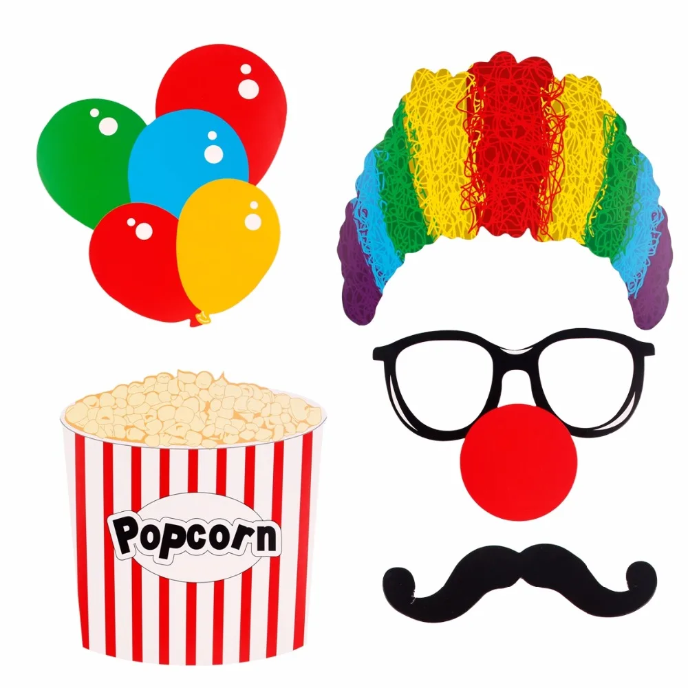 FENGRISE 12 шт. фотобудка клоуна реквизит смешной цирковой клоун Стандартный декор