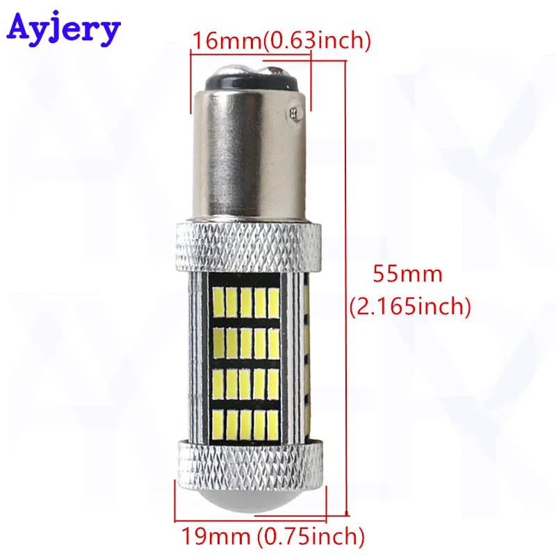 AYJERY 30 шт. 1156 BA15S 2835 66 SMD светодиодные лампы сигнальные тормозные огни 1157 BAY15D P21/5 Вт 12