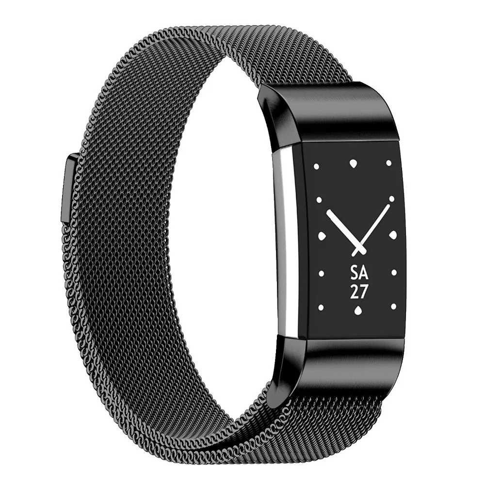 Маленький и большой размер Миланского магнитного ремешка для браслета FitBit Charge 2 часы из нержавеющей стали спортивный браслет для зарядки 2 металлический ремешок