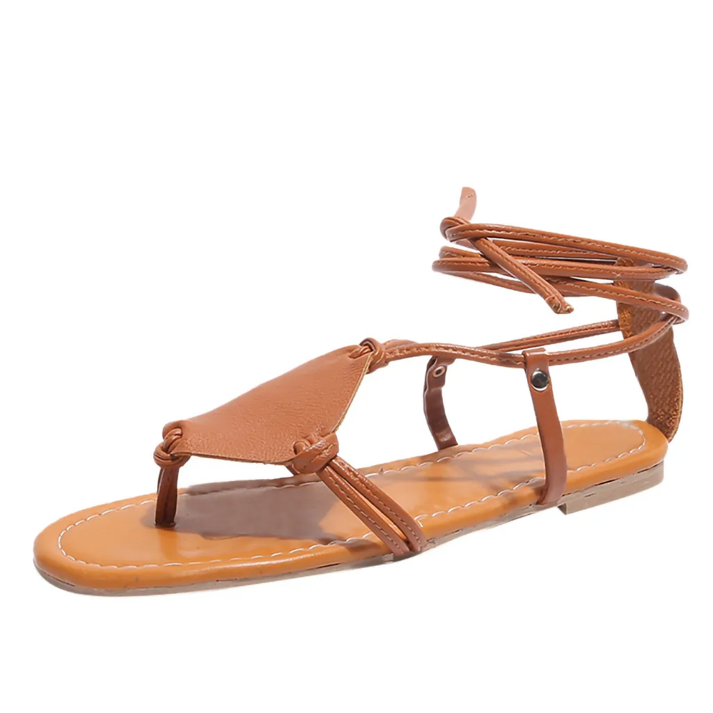 SAGACE женские летние однотонные пляжные дышащие сандалии на шнуровке с открытым