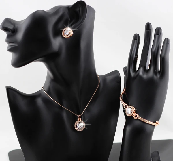 Комплект из колье серёг и браслета с фианитами|brand jewelry sets|jewelry setsquality set |