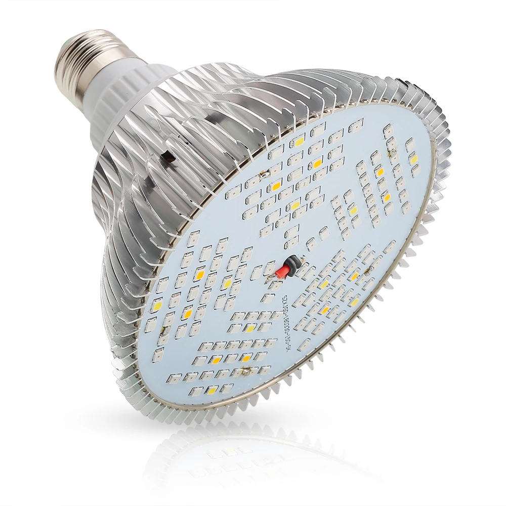 Фитолампа Full Spectrum LED Grow Light E27 100W для роста растений в тенте 220V 110V включена в розетку.