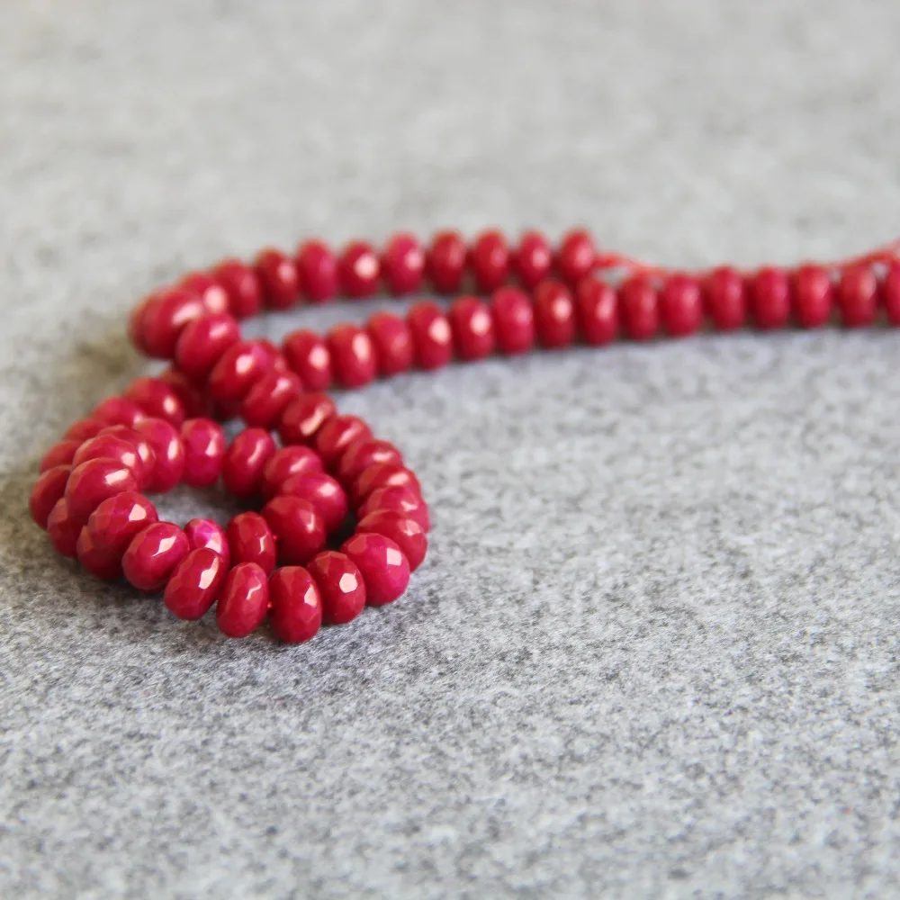 Accessory Crafts 6X8mm Faceted Dark Red Chalcedony Semi Finished Stones Abacus Shape DIY 15inch Jewelry Making Design Wholesale | Украшения