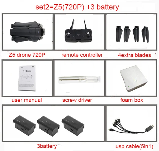 set2 SJRC Z5/F11 gps 5G Wi-Fi FPV Дрон с камерой 1080P 25 минут время полета бесщеточный мотор складной рычаг селфи RC Дрон Квадрокоптер - Цвет: set2