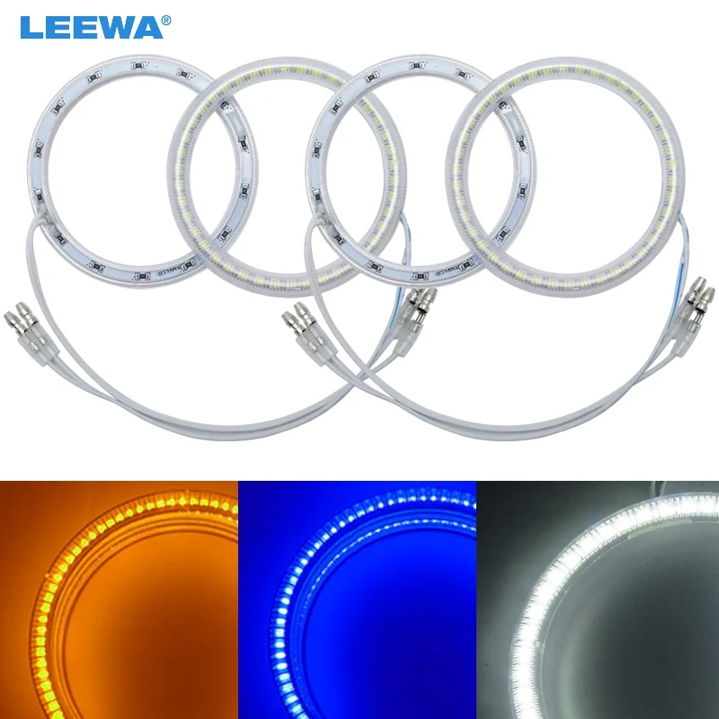 LEEWA 2X80 мм Автомобильные светодиодные галогенные кольца ангельские глазки DRL фара