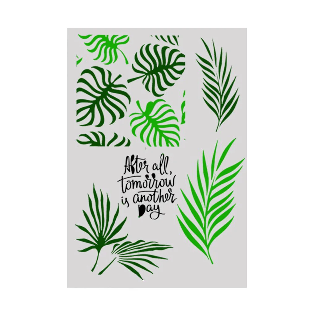 Декоративные трафареты для раскрашивания стен в виде листьев штамп скрапбукинга