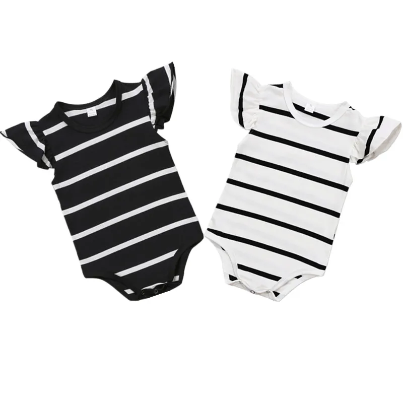 Повседневное боди в полоску с рукавами-крылышками для маленьких мальчиков и