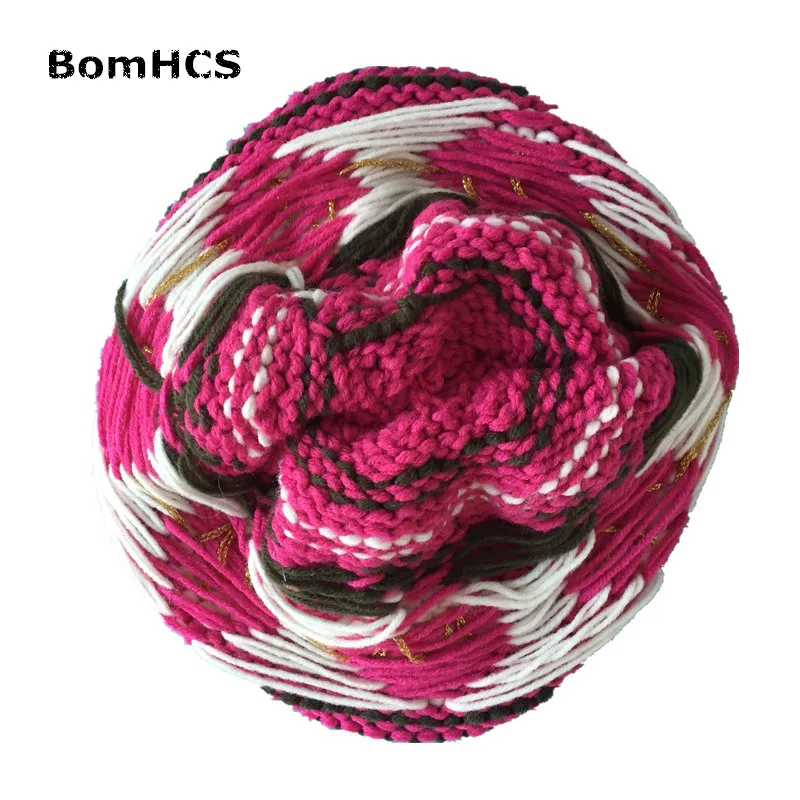 BomHCS 100% ручная работа милая Клубника жаккардовая плетеная женская шляпа|knitted woman