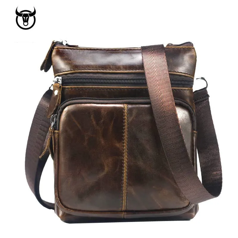 

Сумка-Кроссбоди мужская из воловьей кожи, маленькая