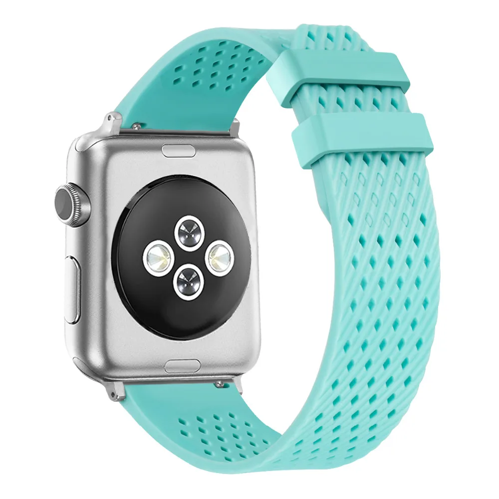 Силиконовый ремешок для apple watch iwatch 3/2/1 38/42 мм спортивный браслет часов дышащий