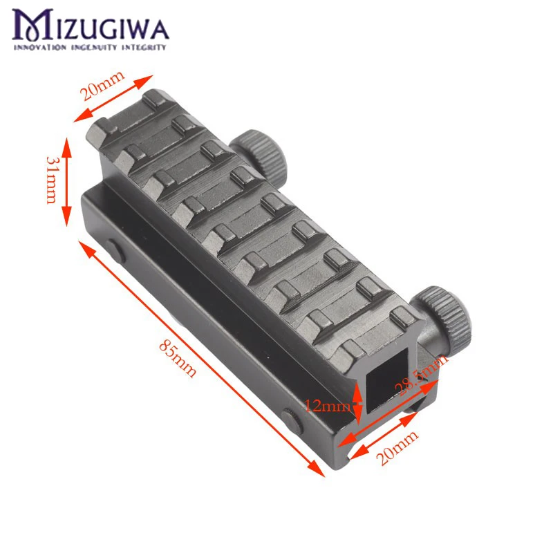 Mizugiwa 1 шт. Riser планка пикаттини Rail 20 мм Weaver See Thru AR Flat Top 8 слотов 13 страйкбол