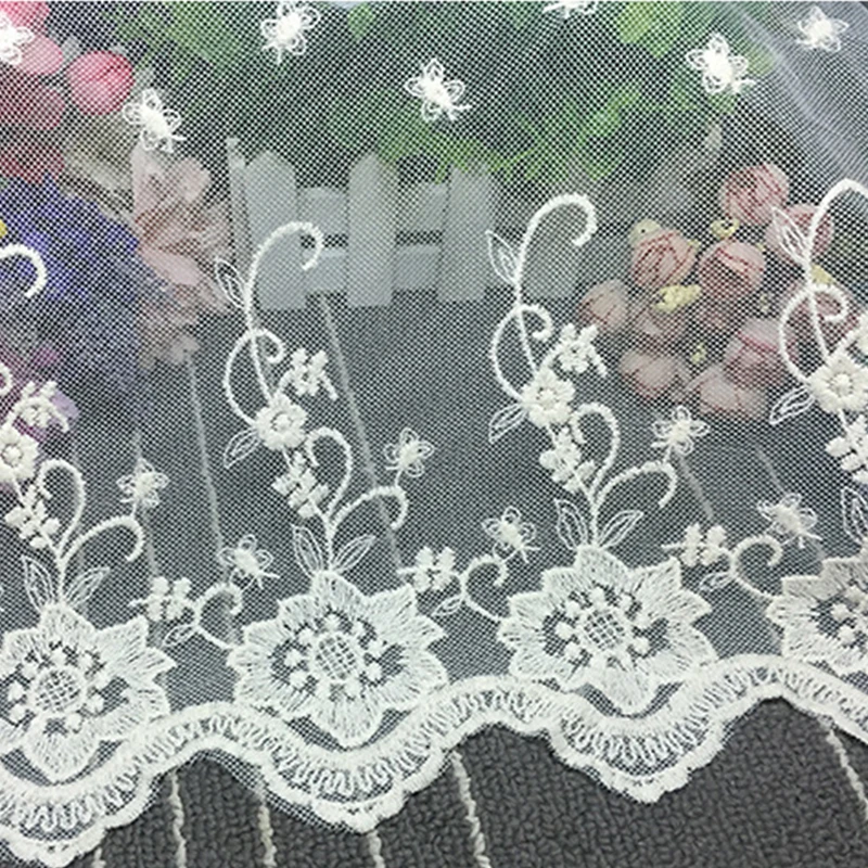 Кружевной дизайн с вышивкой 35*90 см tissu costura сетчатый тюль гипюр кружевной шнур DIY