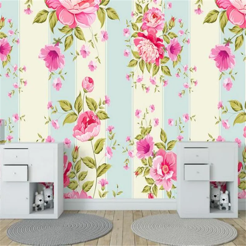 

Custom 3D Flowers Wallpapers Pastoral Wall Murals for Living Room Walls Romantic Photo Wall Papers for Bedding Room Home Decor