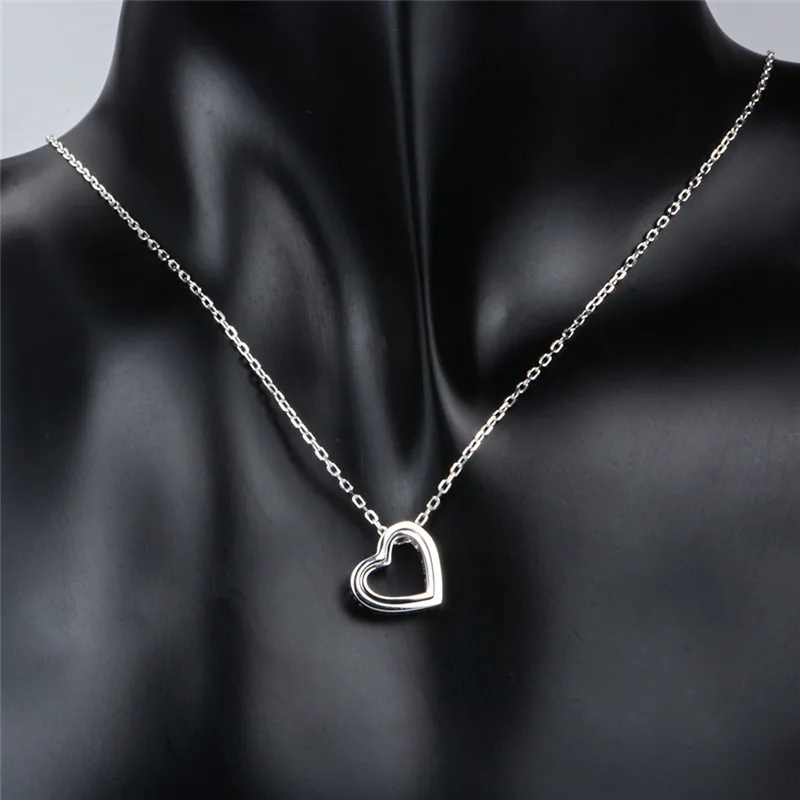 SG 925 пробы серебро любовь сердце аксессуары и украшения серебряный цвет Цепочки