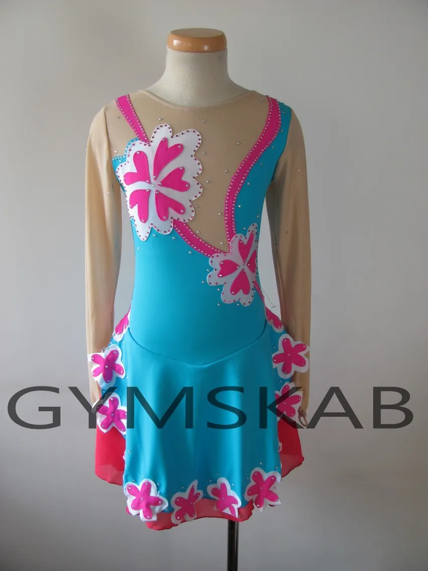 2018 изящное платье с цветочным рисунком для катания на коньках женское