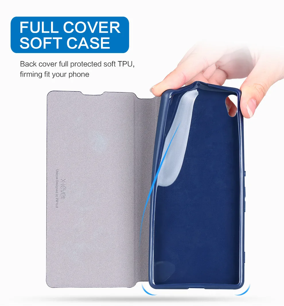Роскошный чехол X Level из искусственной кожи для Sony Xperia 10 Plus XA2 XA1 ultra Z2 Z3 Z5 XZ premium XZS XZ1
