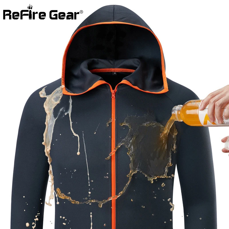 

Толстовка Refire Gear Мужская водонепроницаемая, быстросохнущая легкая куртка из тонкой дышащей кожи, повседневная одежда, лето шелковая одежда