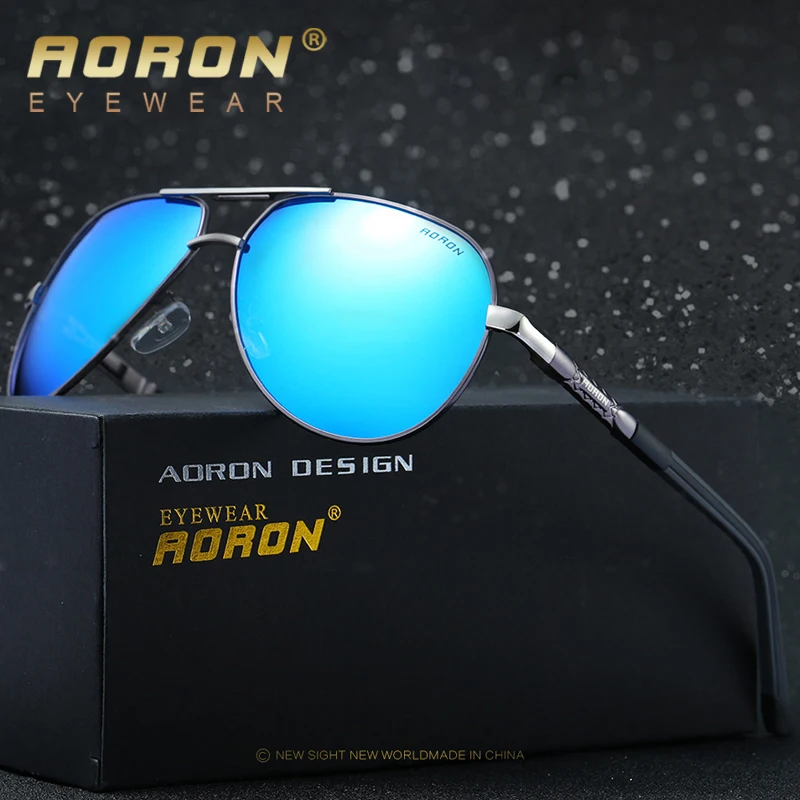AORON, Ретро стиль, Мужские поляризационные солнцезащитные очки, UV400, зеркальные, унисекс, классический бренд, мужские солнцезащитные очки Polaroid для мужчин, Oculos de sol