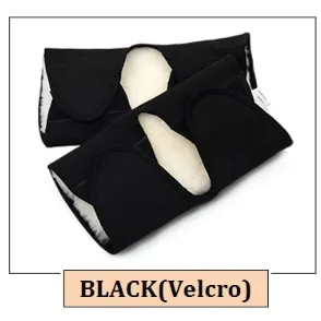 BLACK Velcro type Зимние теплые шерстяные гетры для защиты колена, облегчающие боль коленные чашечки, предотвращающие артрит, шерстяные теплые наколенники для мужчин и женщин, 1 пара - Цвет: BLACK Velcro type