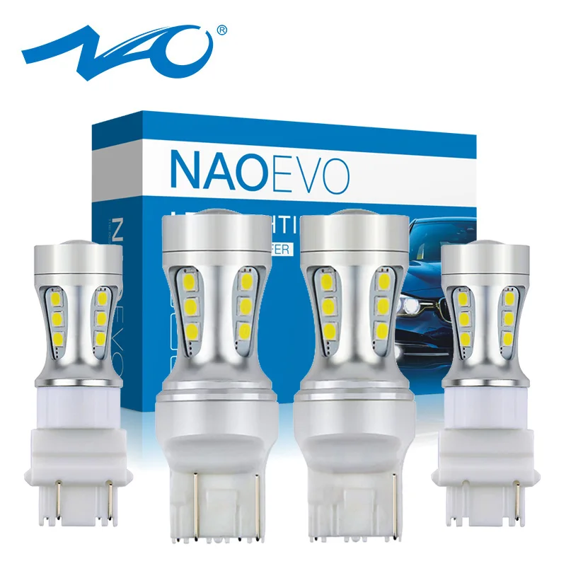 NAO T20 LED W21/5W DRL для автомобиля 7443 красный стоп сигнал W21W 7440 Автомобильный задний