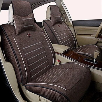 coffee Comfortable Высококачественный льняной универсальный чехол для автомобильных сидений для Prado 120 lifan x60 lancer x chevrolet, автомобильные аксессуары для Toyota styling - Название цвета: coffee Comfortable