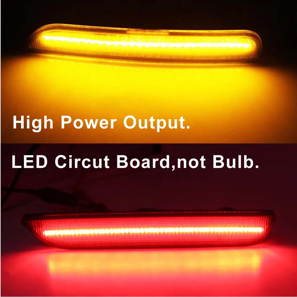 For Car Mustang LED Amber/Red Full Side Marker Lights 2010-2014 Ford front &amp Rear sidemarker lamps 12V Clear Len | Автомобили и