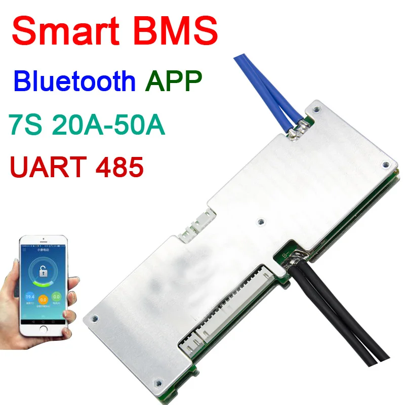 Умная Защитная плата для литиевых и li ion батарей 7S 24 В 20 А 30 40 50 система BMS Bluetooth