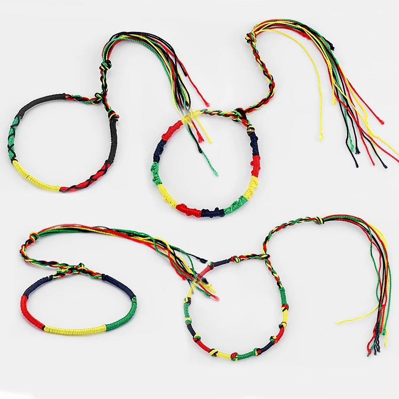 1 шт. плетеный хлопковый этнический браслет Rasta браслеты ручной работы макраме в