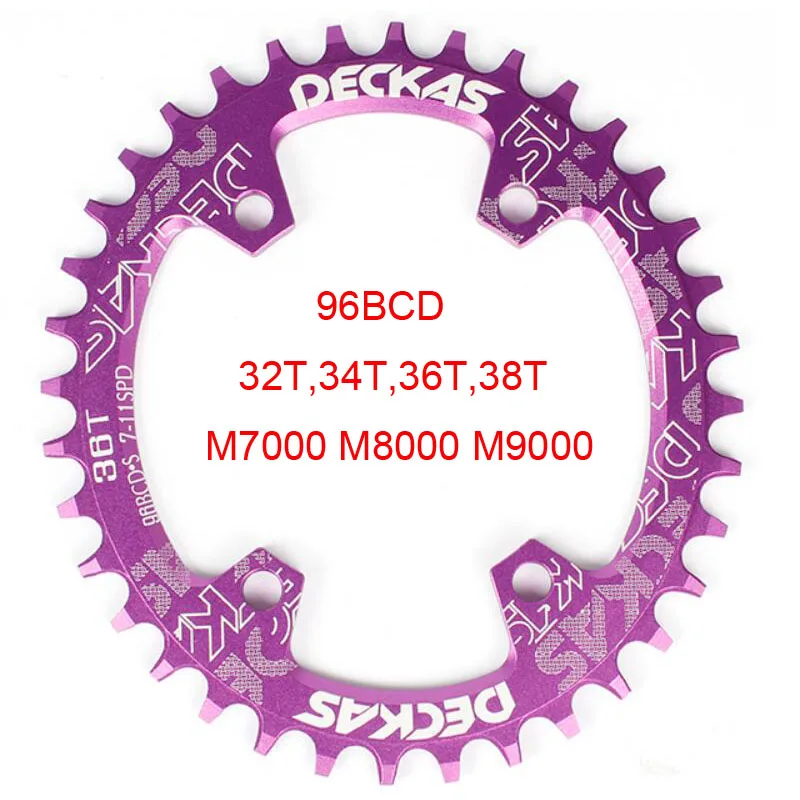 96BCD Deckas велосипедная цепь круглая/овальная алюминиевая Звездочка 32T/34T/36T/38T MTB