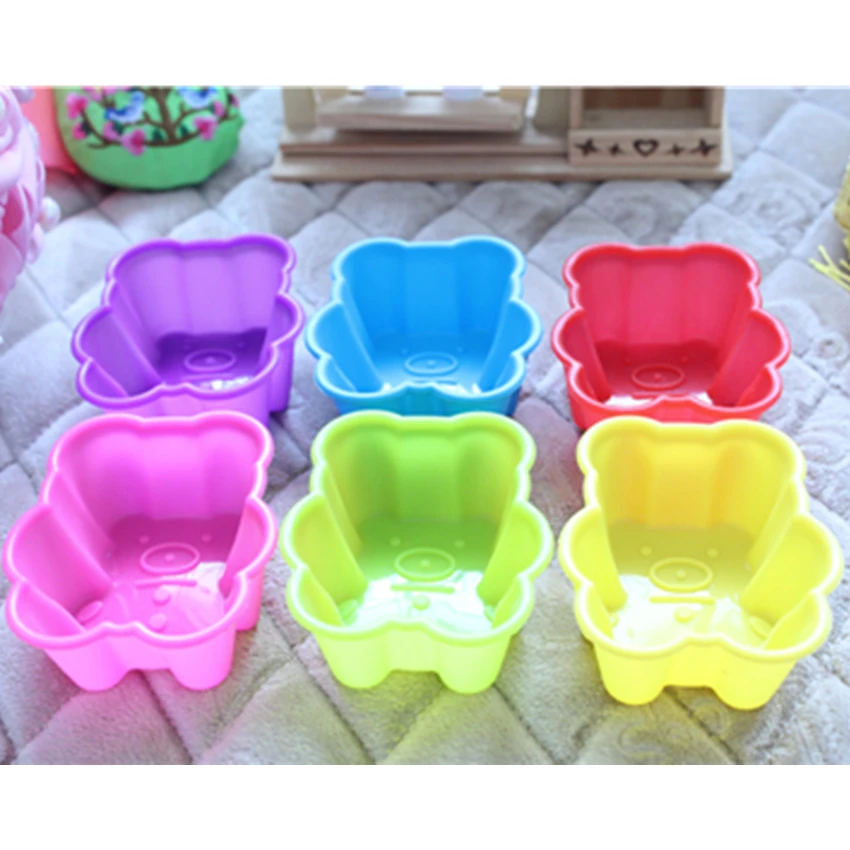 Новинка 6 шт. силиконовая чашка для торта с медведем инструмент формы выпечки