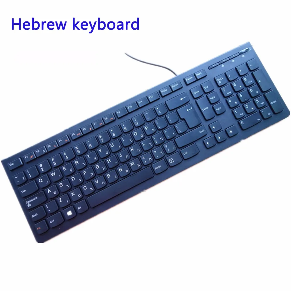 USB Иврит Клавиатура для ультратонких USB мультимедийных игр Keybaords для ноутбуков и ПК