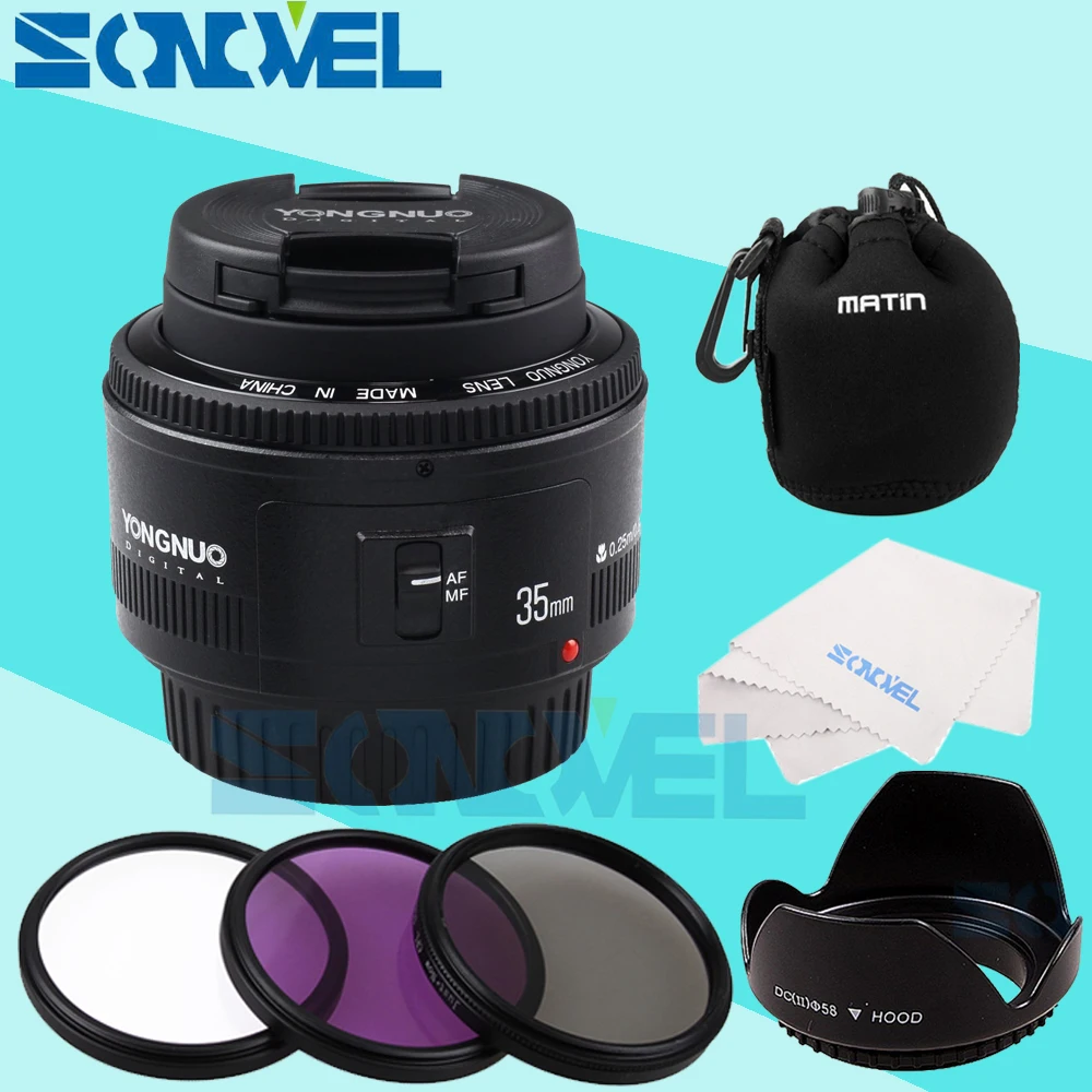 Объектив YONGNUO YN35mm F2 1:2 AF/MF широкоугольный объектив с фиксированным фокусом