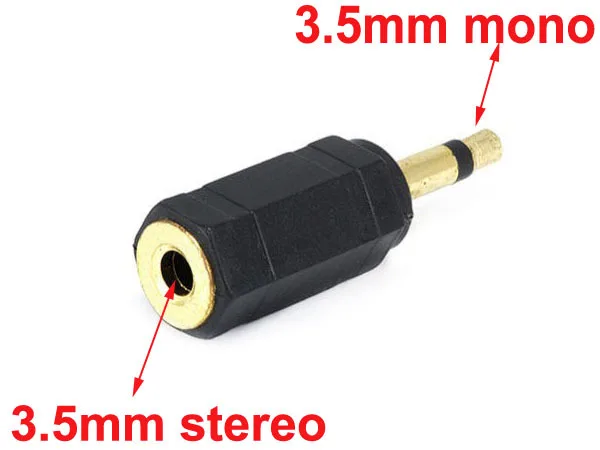 

5 pcs Gold 3.5mm Mono Plug(Male) to 3.5mm Stereo Jack(Female) Adaptor connector